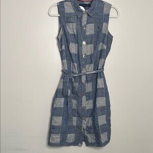 Tommy Hilfiger Checkered Blue and White Mini Dress